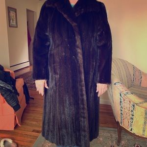 Black ranch fur mink coat! Handmade